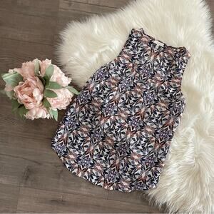 Joie Butterfly Print 100% Silk Sleeveless Blouse XS